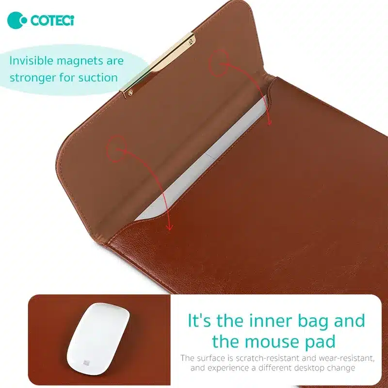 COTECi PU Leather Notebook Portable Liner Bag 3 COTECi PU Leather Notebook Portable Liner Bag - Image 3