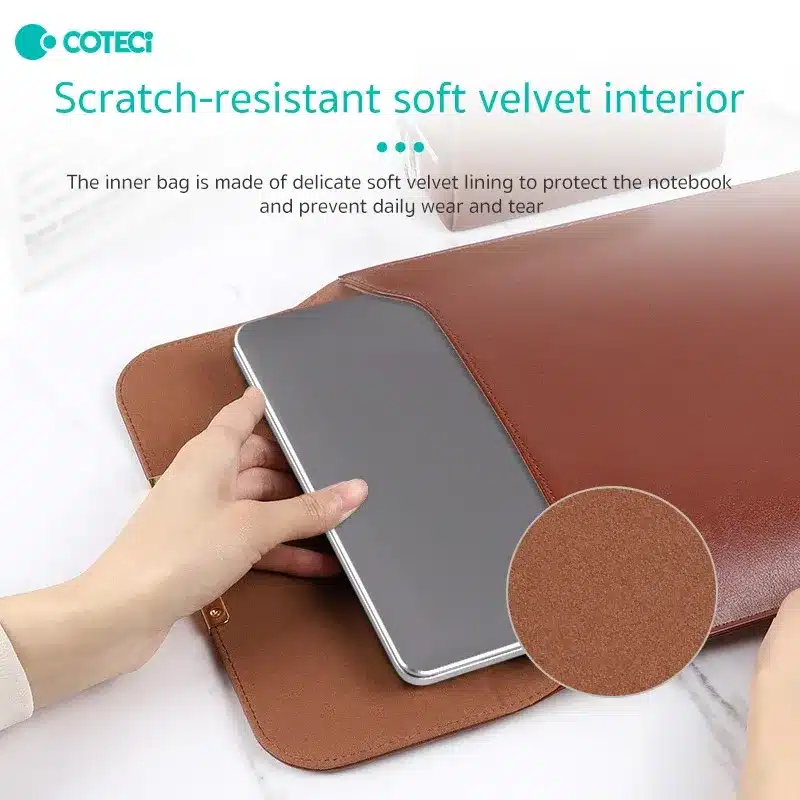 COTECi PU Leather Notebook Portable Liner Bag 2 COTECi PU Leather Notebook Portable Liner Bag - Image 2