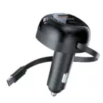 Porodo Dual Port Car Charger 80cm Retractable Type-C Cable 6 Porodo Dual Port Car Charger 80cm Retractable Type-C Cable
