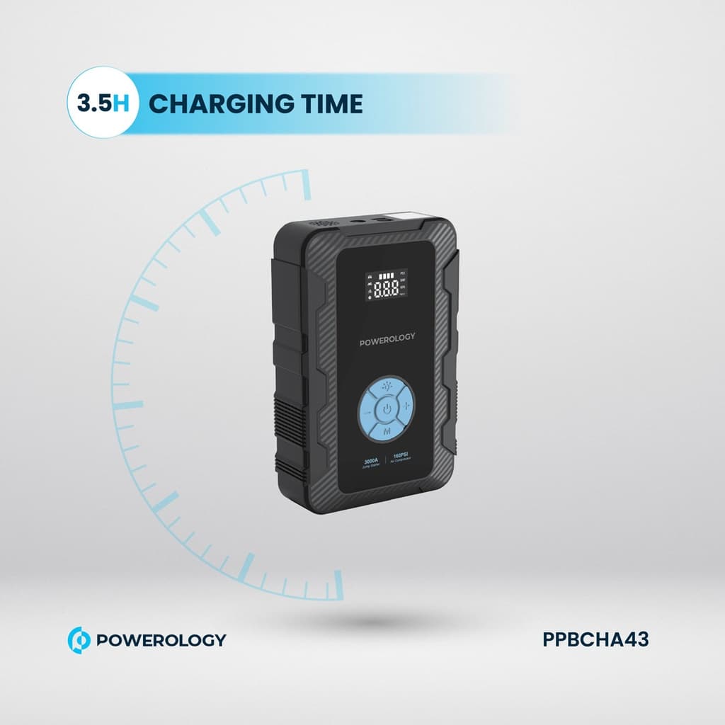 Powerology 20000mAh Power Bank Jump Start Air Compressor 7 Powerology 20000mAh Power Bank Jump Start Air Compressor - Image 7